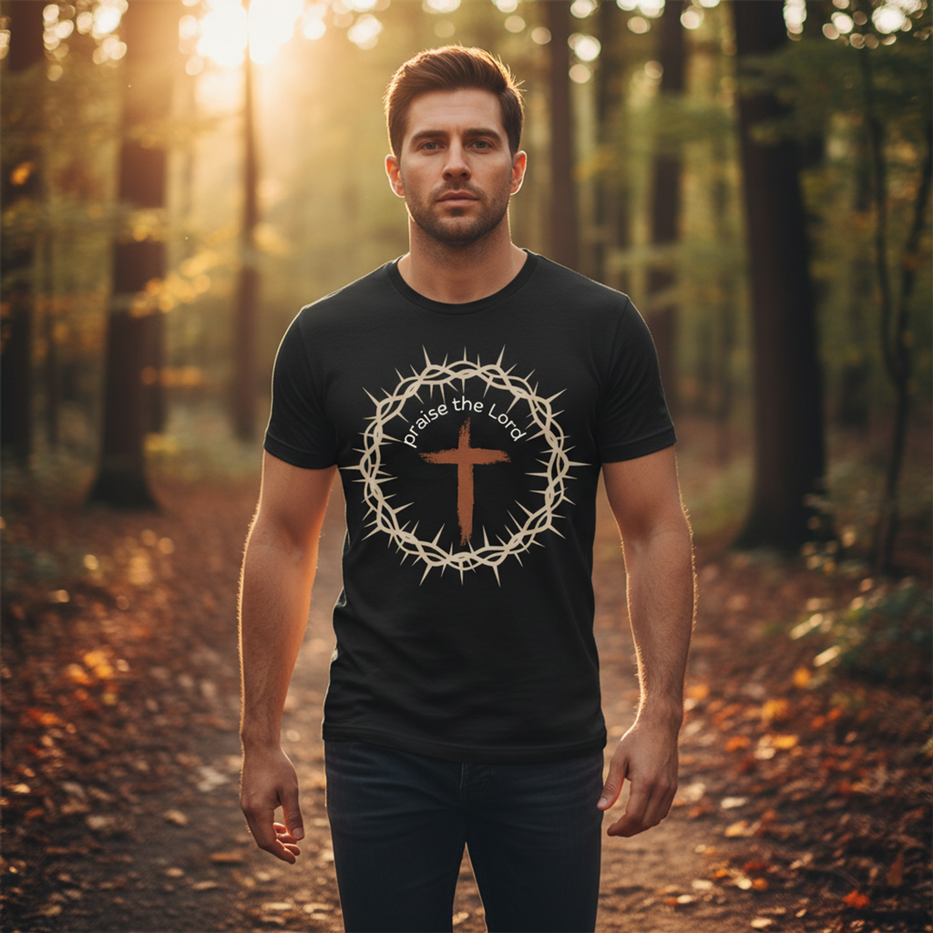 Praise the Lord Tee — Crown of Thorns. Unisex Tri-Blend Crew Tee