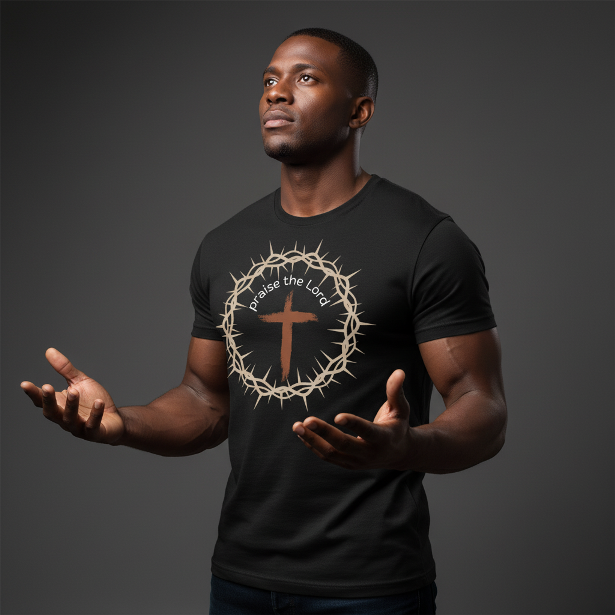 Praise the Lord Tee — Crown of Thorns. Unisex Tri-Blend Crew Tee