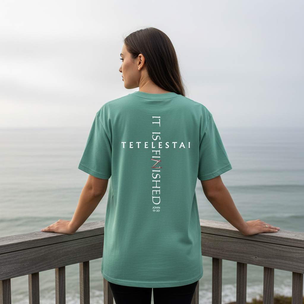 Tetelestai — It Is Finished | John 19:30 | Comfort Colors Garment-Dyed Tee